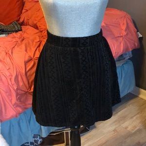 Black skater skirt with detail